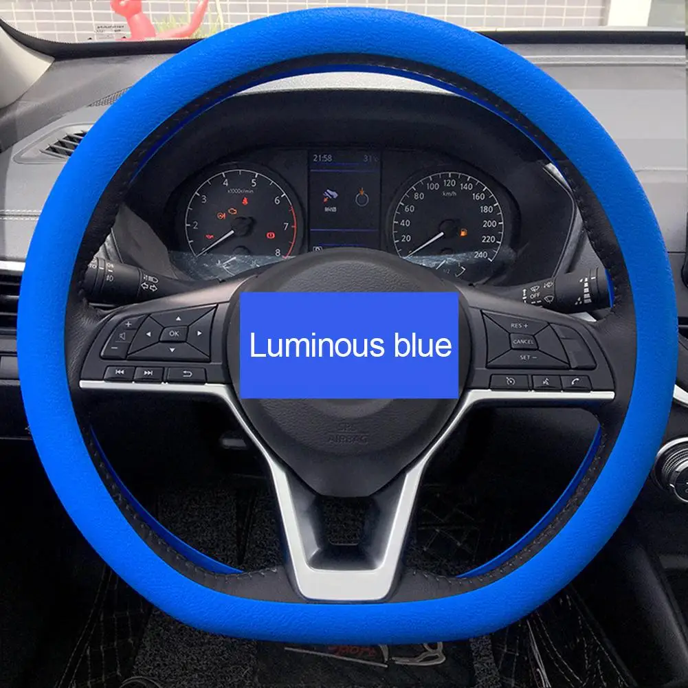 Auto Universal Silikon Lenkrad Elastische Handschuh Abdeckung Textur Weiche Multi Farbe Auto Dekoration DIY Abdeckungen Zubehör – Detail 16