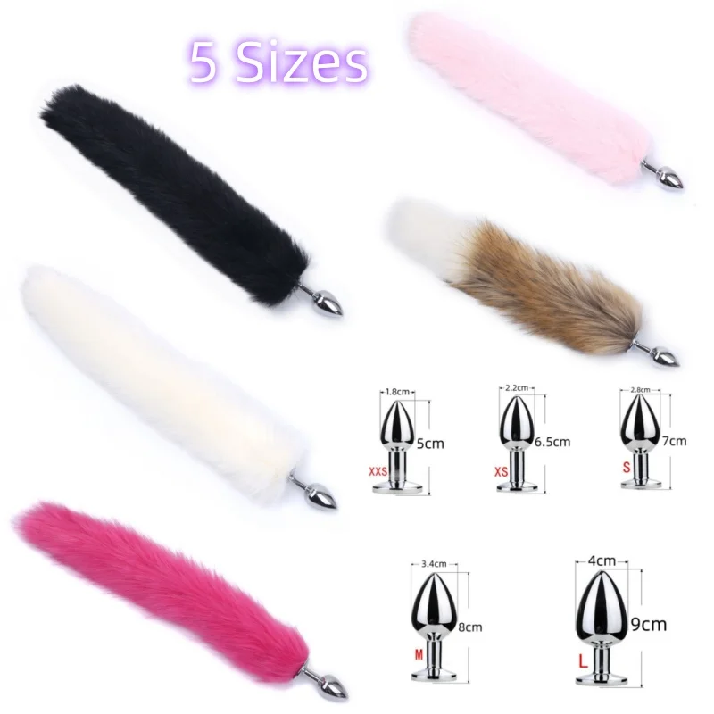 5 Sizes Metal Anal Plug Fetish Fox Ass Tail Sex Toys Erotic Products Bdsm Butt Extender Dilator Role Play Games Goods For Adults