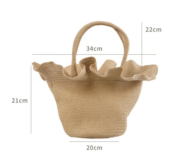 Women's Tote Bag Summer Beach Vacation Literary Retro Handbag Shoulder Bag Large Capacity Woven