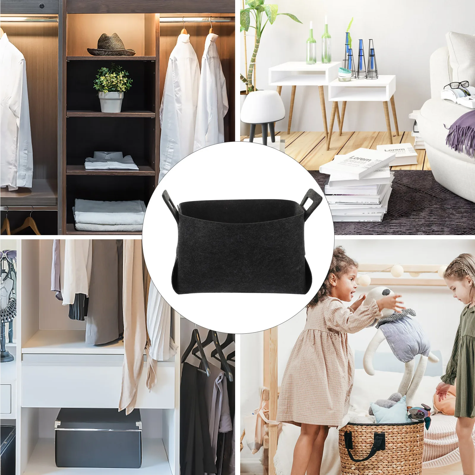 

Foldable Laundry Basket Dirty Clothes Storage Hamper Collapsible Dark Grey Bedroom Closet Organizer Kids Toys Blanket Storage