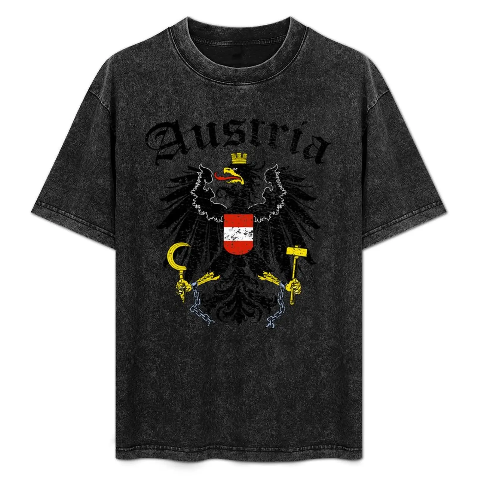 Austria flag eagle red white red vintage retro T-Shirt oversized Aesthetic clothing tops affliction shirts t shirts for men