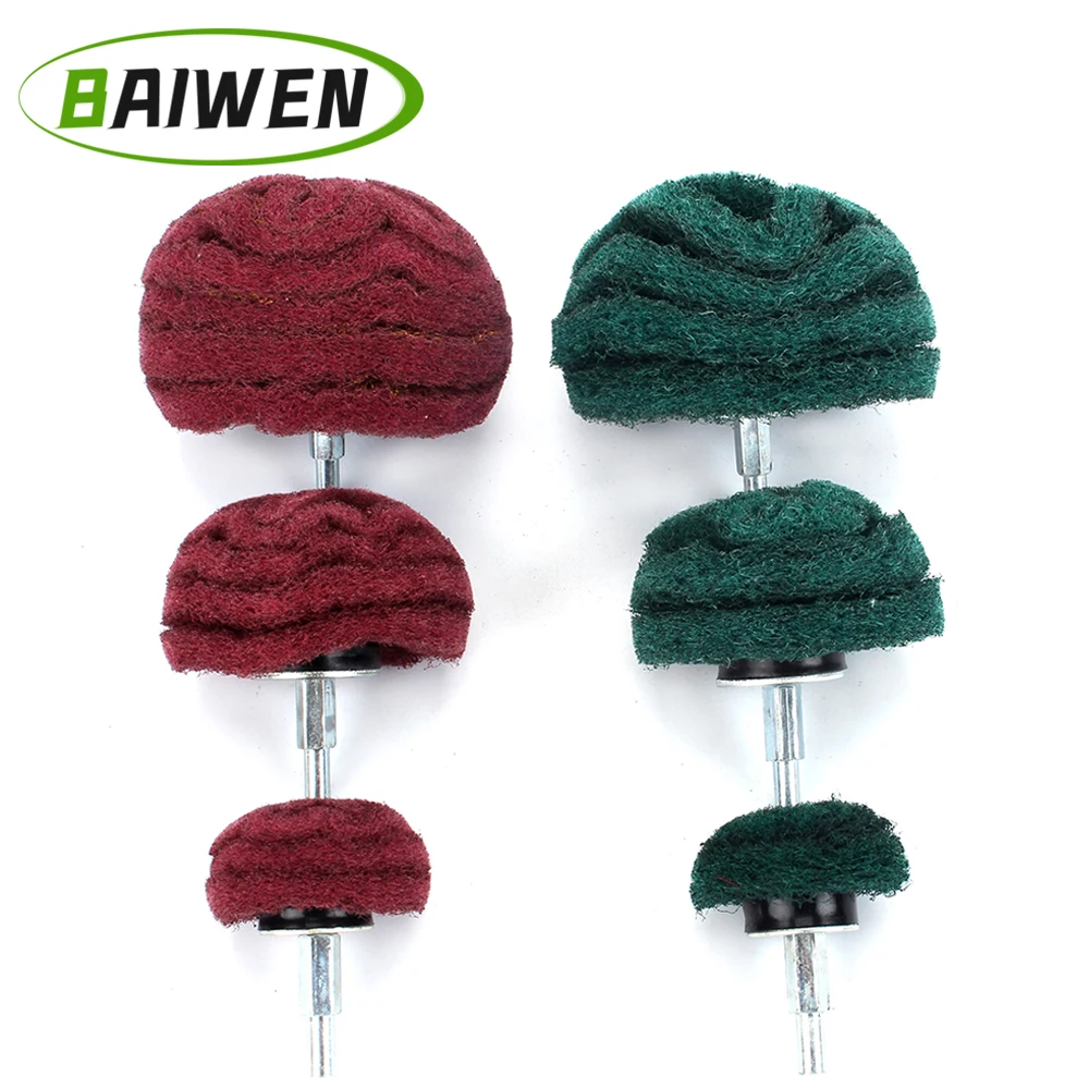 1PC Scouring Pad Abrasive Wheel Nylon Fiber Grinding Sanding Head Buffing Polishing Wheel 2/3/4inch For Dremel