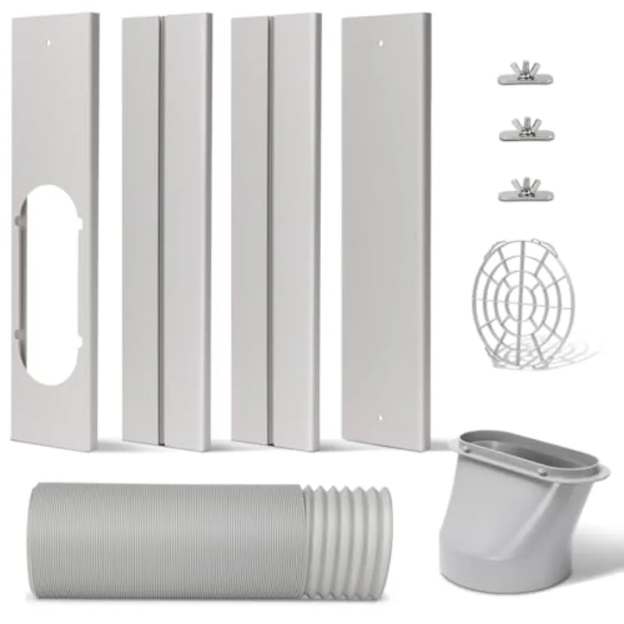 

Portable AC Window Slide Kit with Exhaust Hose, Adjustable Window Seal for Air Conditioner Unit, Universal Sliding AC Vent Kit