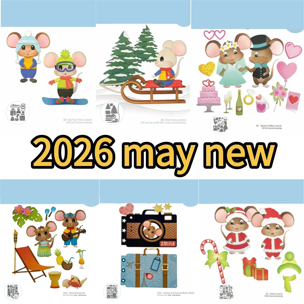 2026 May  new mouse Clear Stamp and Metal Cutting Dies Seal for DIY Die Scrapbooking photo album Card Making Decoration Supplies