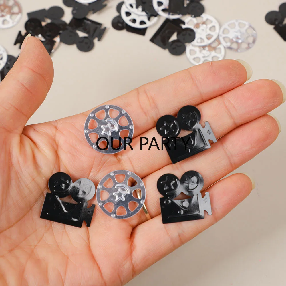 15g/bag Cinema Festival Theme Sequin Confetti Camera Film Table Scatter for Movie Night Birthday Party Decoration