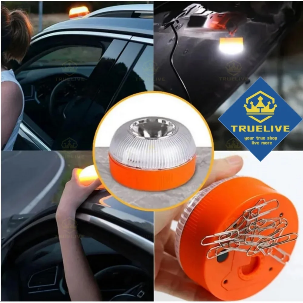 5/3/1PCS V16 LED Car Emergency Light Flashlight Rechargeable Safety Signal Lamp Warning Light Waterproof Beacon Lamp Lighting