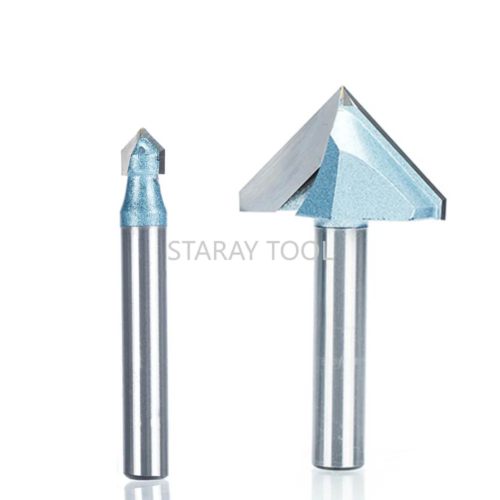 Industrial Grade 90 Degree V Bit Woodworking Carbide Engraving Slotting  V Shape Router Bit for Solid Wood MDF Plywood