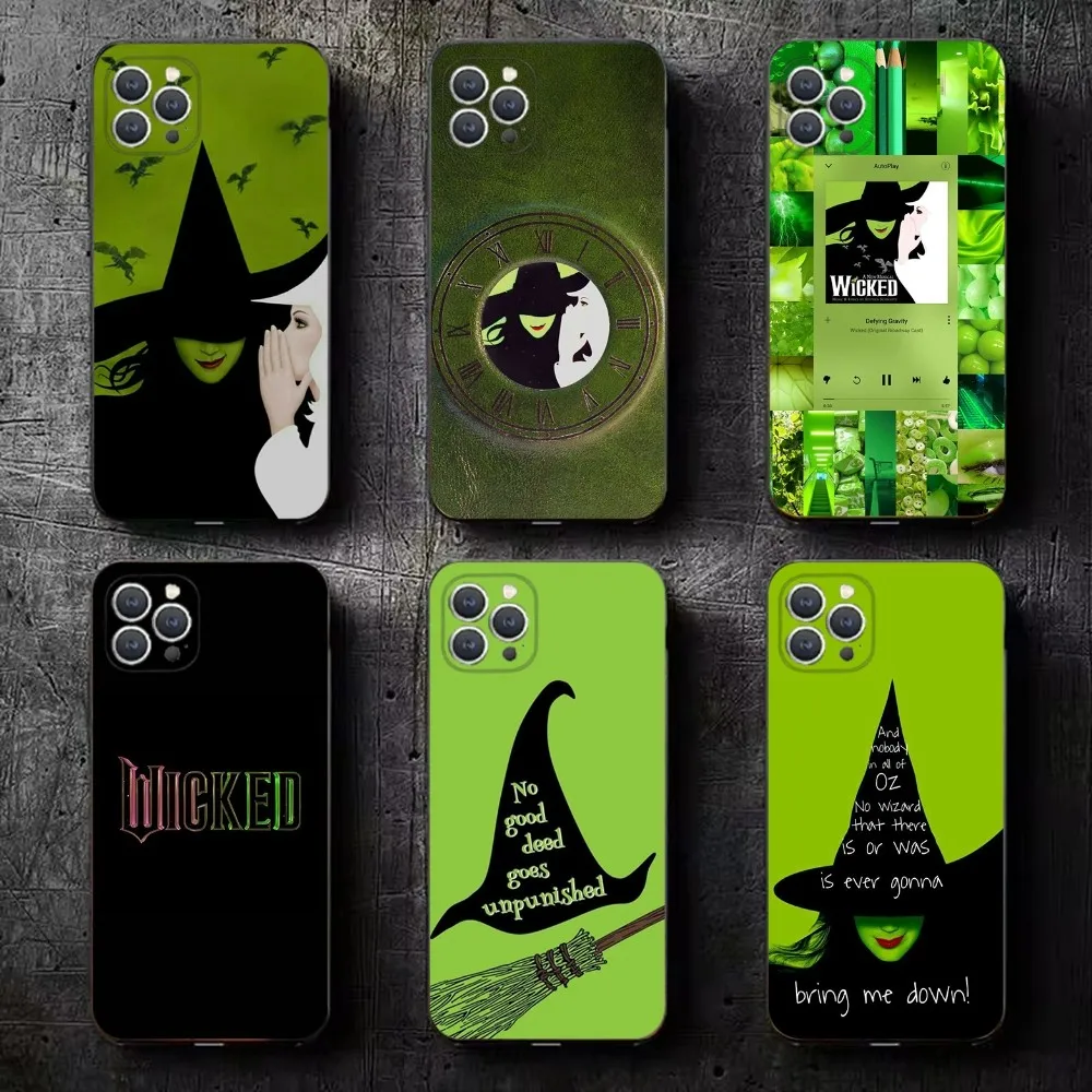 

wicked musical Phone Case For iPhone 16,15,14,13,12,11,Plus,Pro Max,XS,X,XR,SE,Mini,8,7 Soft Silicone Black Cover