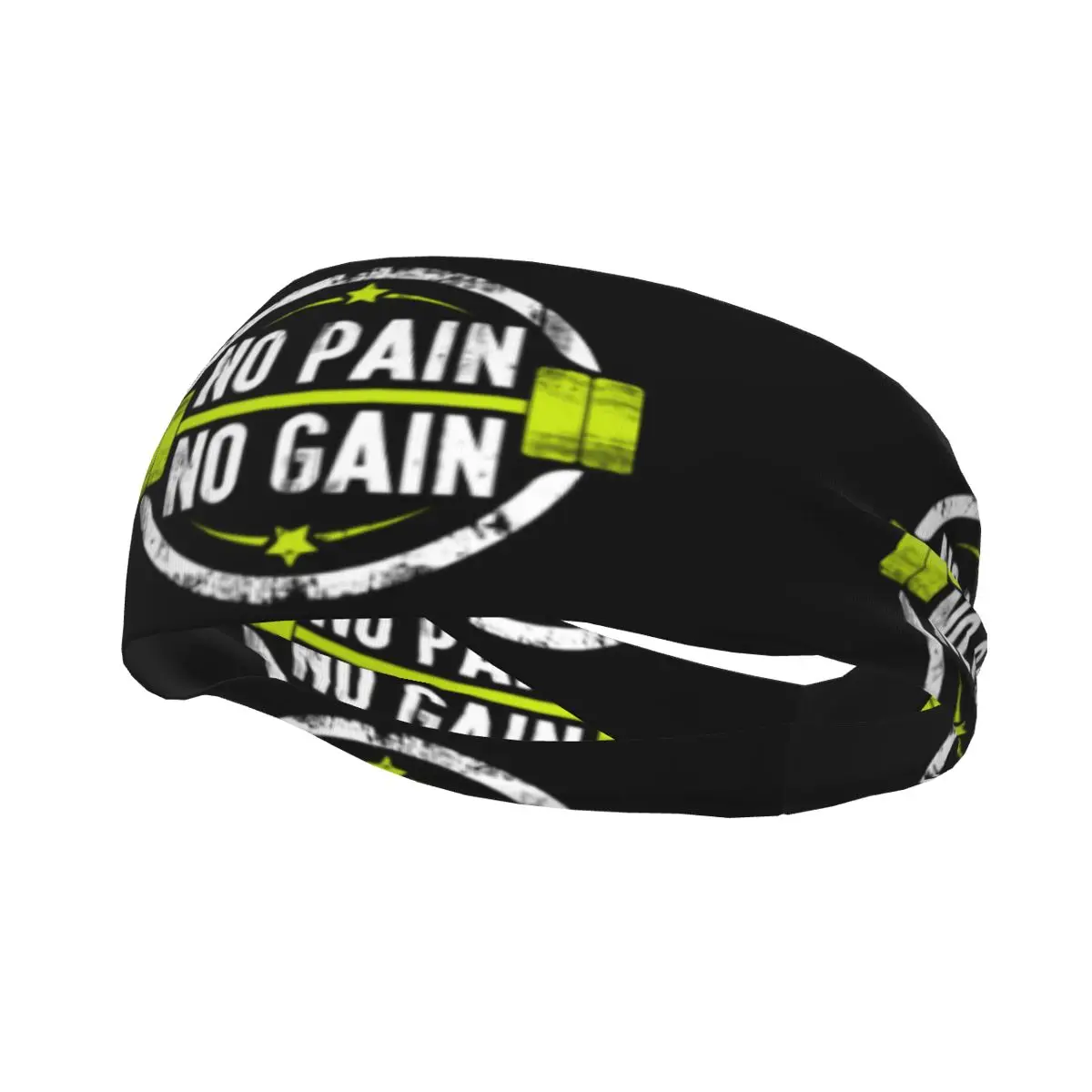 Custom No Pain No Gain Sports Headbands for Men Women Stretchy Moisture Wicking Bodybuilding Fitness Gym Training Sweatbands