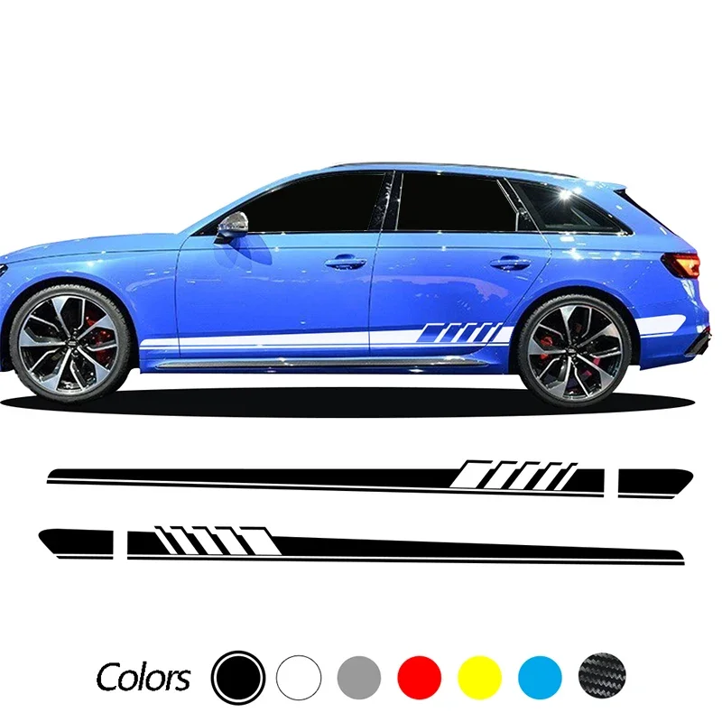 

Car Side Door Sticker Long Stripe Skirt Decals Vinyl Styling for Audi A3 8P 8V A4 B6 B8 B7 A6 C5 C6 C7 Q5 Q7 TT Accessories 2pcs
