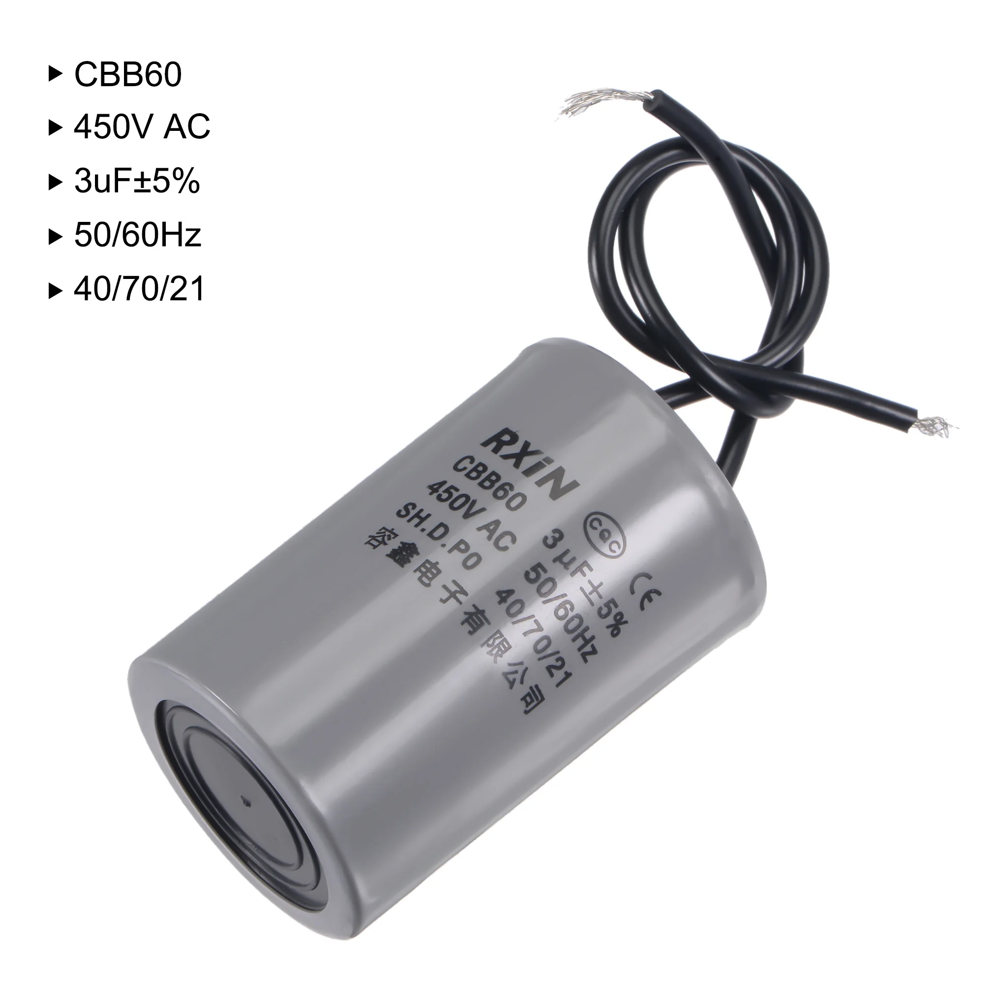1Pcs CBB60 Motor Run Capacitor AC 450V 3/4/5/6/8/10/12/15/16/18/20/22/25uF 50/60Hz Cylinder For Air Compressor Water Pump Motor - Image 5