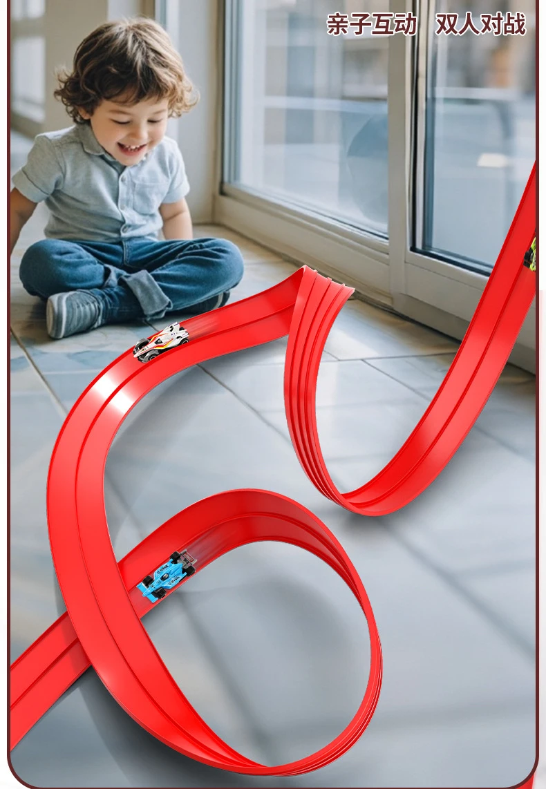 5M 플렉시블 트랙 장난감 & 미니어처 자동차 DIY 경쟁 레일 차량 게임 휴대용 롤업 레이스 트랙 교육용 선물 어린이용