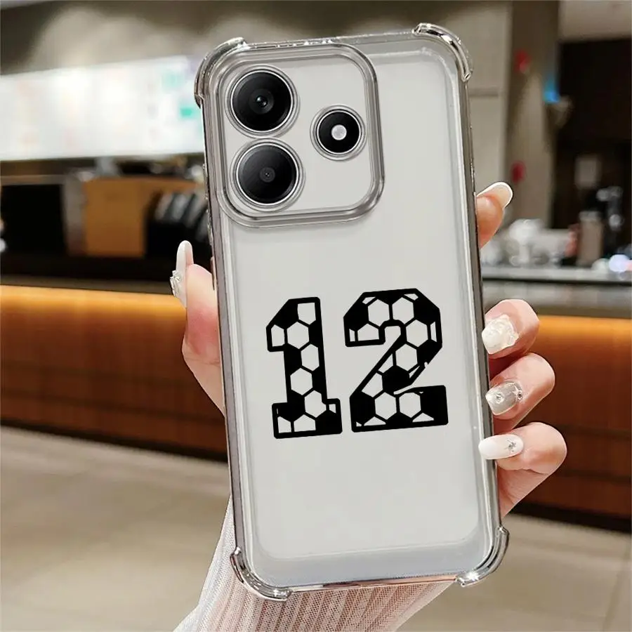 حافظة هاتف لهاتف Xiaomi Redmi Note 11s 10 Lite 14 Pro Plus 11 12 13 10 Pro 10s 9S غطاء شفاف أرقام نجوم كرة القدم #2