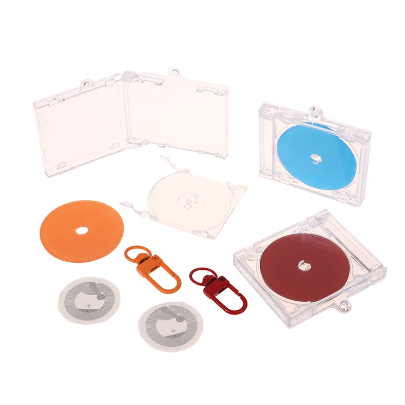 NFC Blank Album CD Case Keychain With NFC Sticker CD Player Keyring Peripheral Commemorative Album Key Holder DIY Bag Pendant