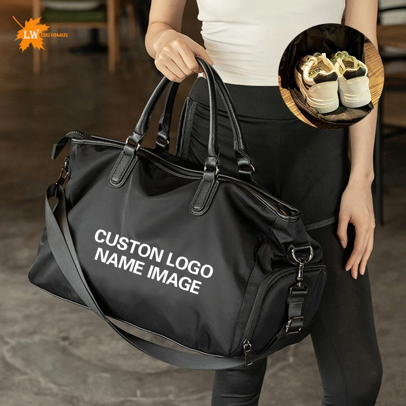 

Personalized Travel Bag Logo Women's Handbag Yoga Bag Gym Bag Waterproof Weekend Bag Custom Image Name Pattern