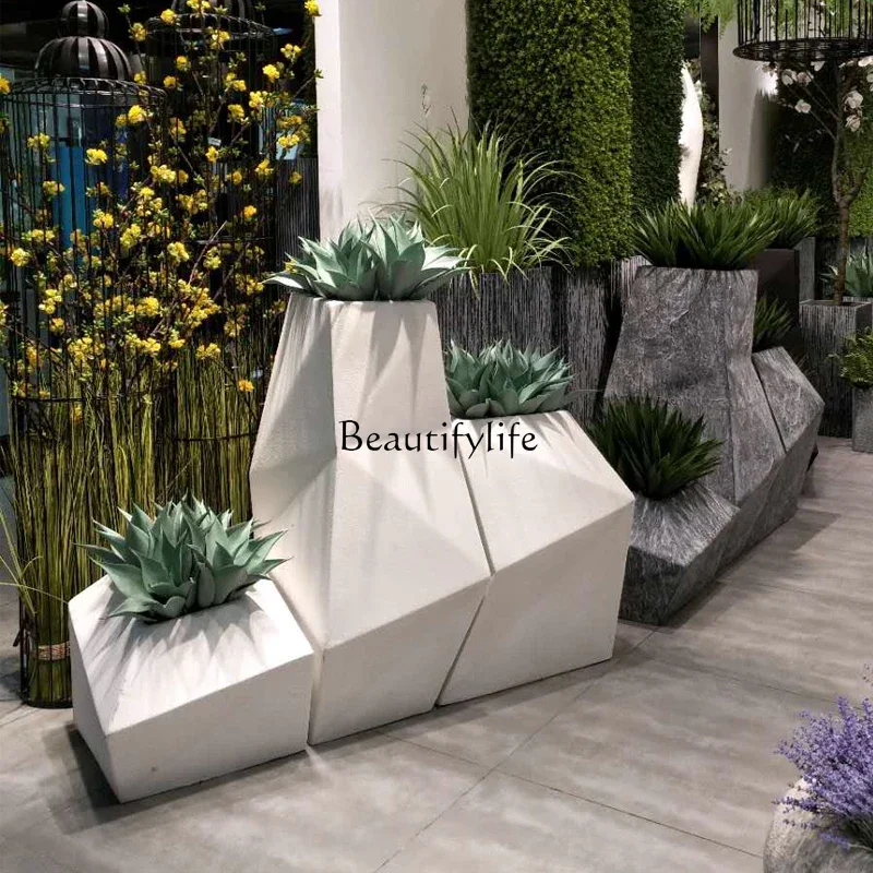 مزهرية ls 04FRP ممتدة من الأرض إلى السقف، زخرفة ترتيب الزهور الإبداعية الحديثة الاسكندنافية