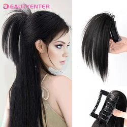 BEAUTYENTER Synthetic Horsetail Wig Female Fluffy Lazy Wind Fountain Half Tied Horsetail Spicy Girl Shuttlecock Head Grab Clip