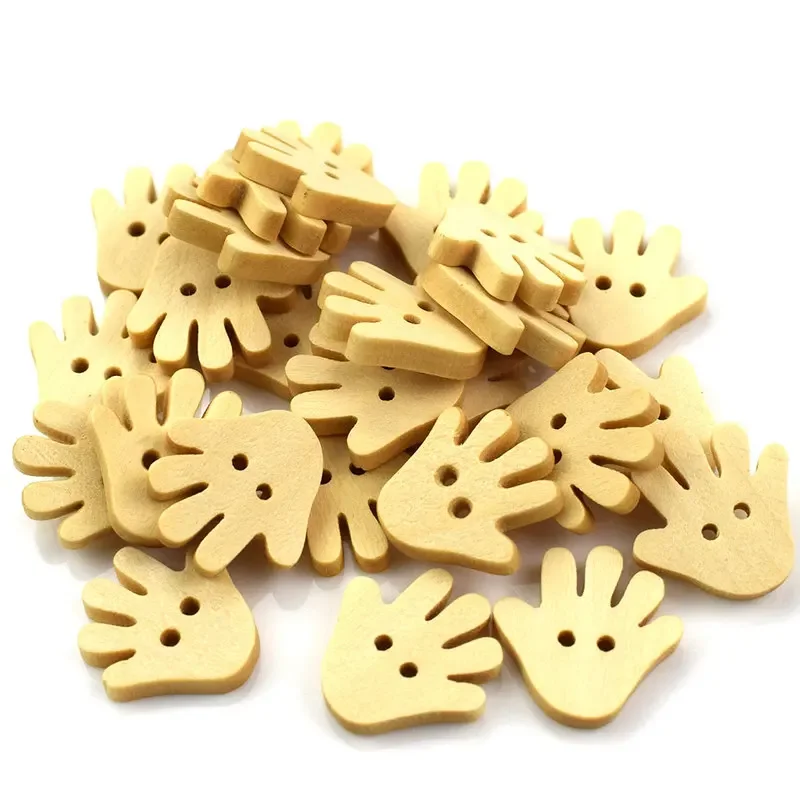 50PCS Mixed Natural Woode Button Sewing Bulk Cartoon Fasteners Children for Decoration or Craft Accessorie Buttons Clothing Set