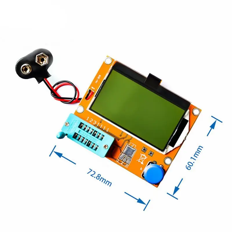 LCR-T4 Multifunctional Transistor Tester Capacitor Diode SCR Inductor Triode MOS Tube Meter Tester with 12864 Green Backlight