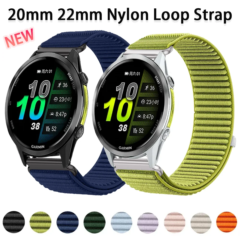 18mm 20mm 22mm Nylon Strap for Garmin Forerunner 970 570 47/42mm 965 265 165 55 Venu 4 45/41mm Bracelet Garmin Active 6 5 Correa