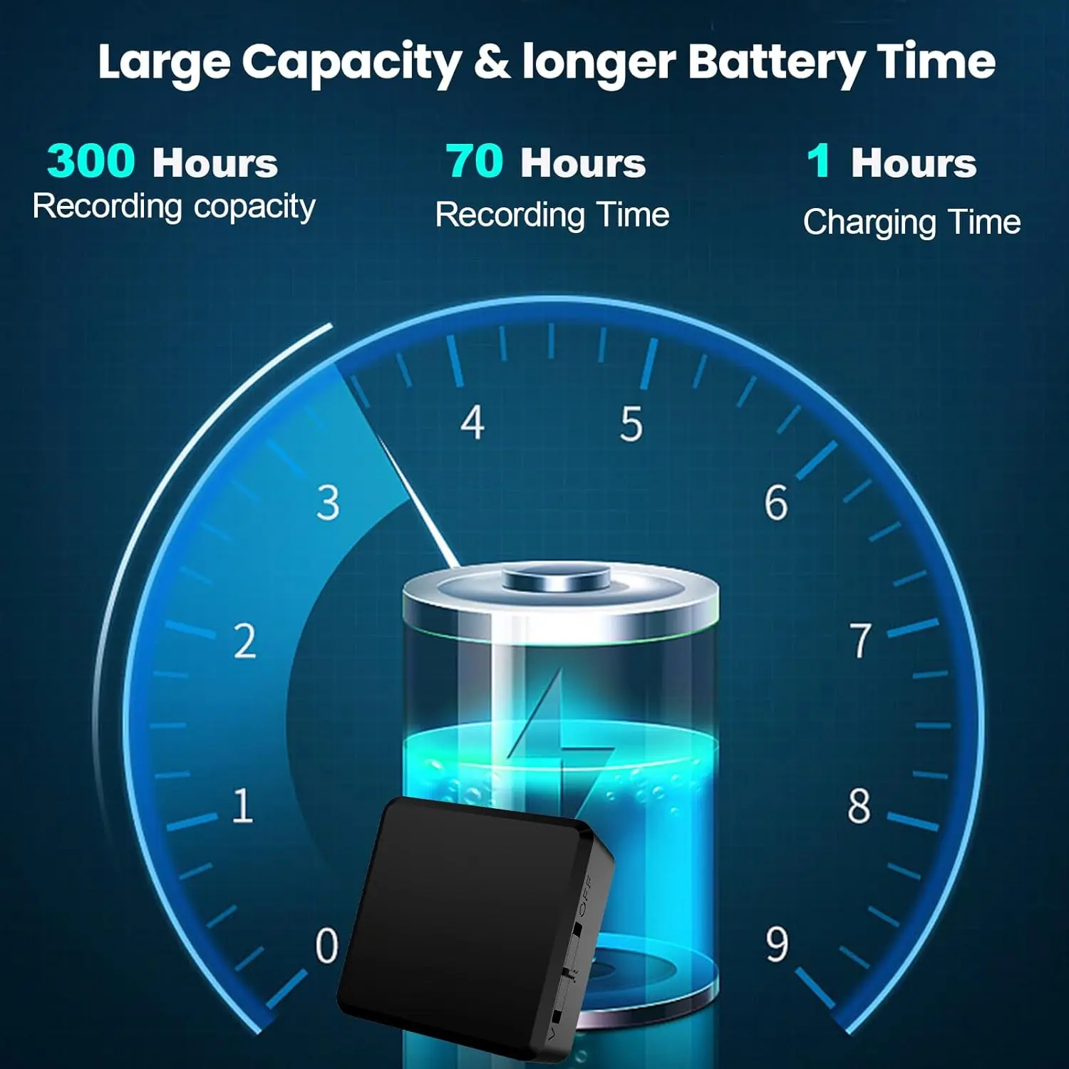 مسجل صوت صغير 64 جيجابايت للاجتماعات والمحاضرات والسيارة - صوت واضح