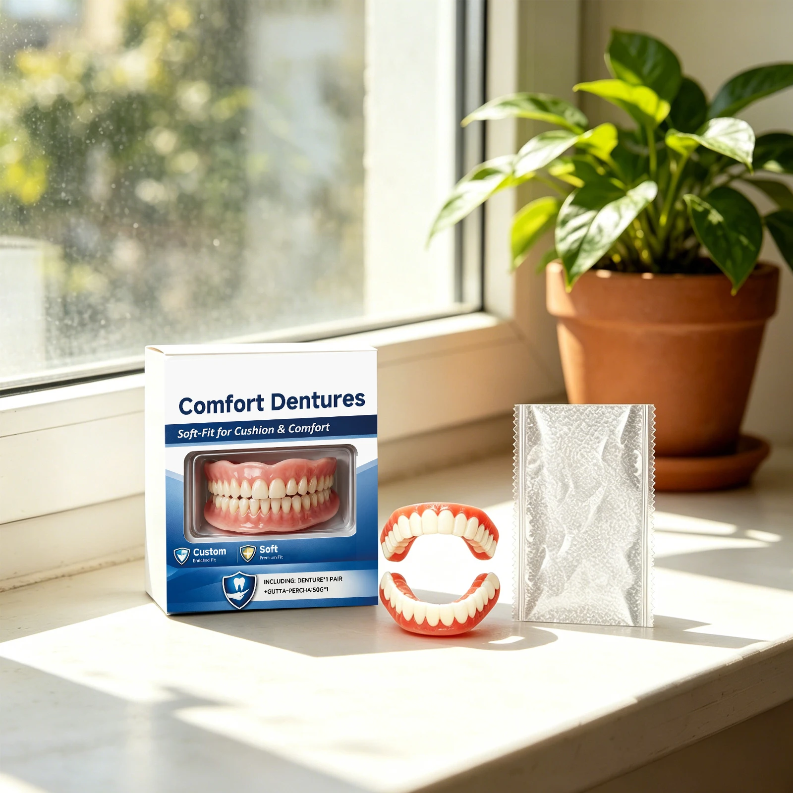 Denture Set With Gum For People With No Teeth Comfort Quick Fit Improve Confidence Easy To Use Natural DIY Temporary Denture Kit