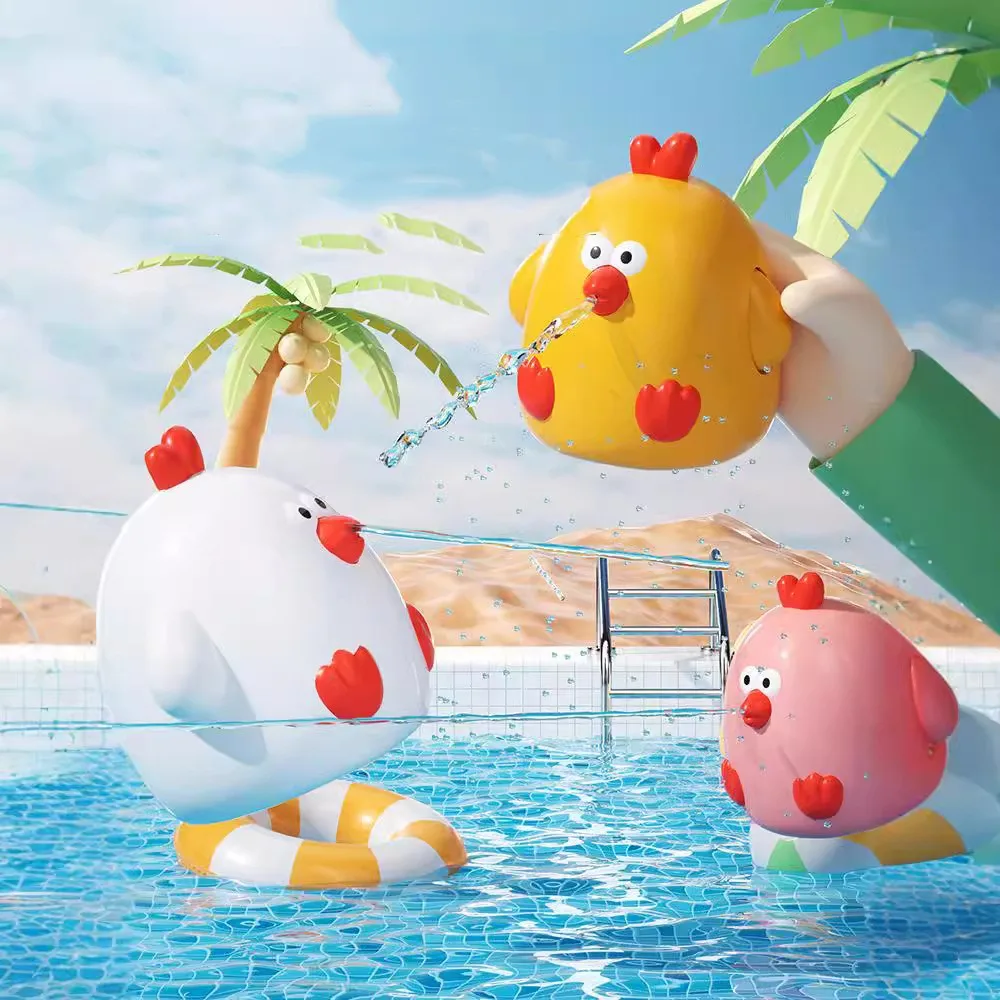 Water Play Toys Yellow Chicken Water Squirt Anime Spray Water Baby Bath Toys Cartoon Funny Swimming Water Toys Children