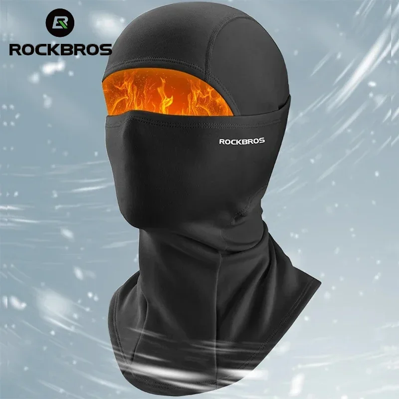 ROCKBROS Winter Fishing Balaclava Windproof Warm Fleece Cycling Face Scarf Mask Outdoor Sports Camping Ski Motorcyclist Headwear