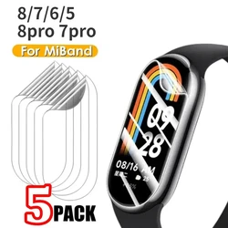 1/3/5PCS Soft Hydrogel Film For Xiaomi Mi Band 8 7 6 5 Protective Soft Film Xiaomi MiBand 8pro 7pro Smart Wristband Not Glass