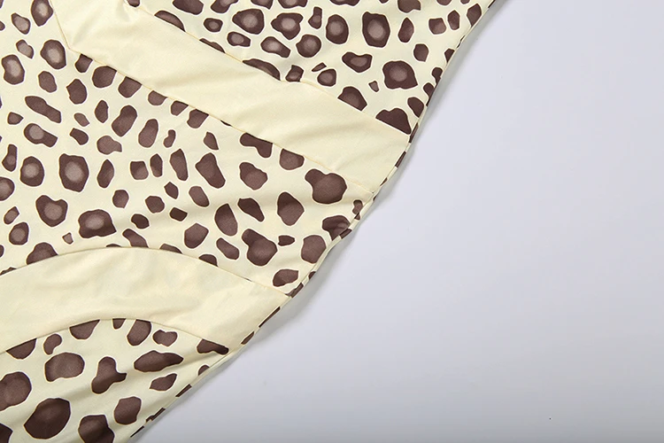 Weird Puss Leopardenmuster Rückenfreies Kleid Damenmode Hottie Neckholder Swing-Ausschnitt Ärmellos Elegantes Abendkleid Party Club Bodycon – Detail 9