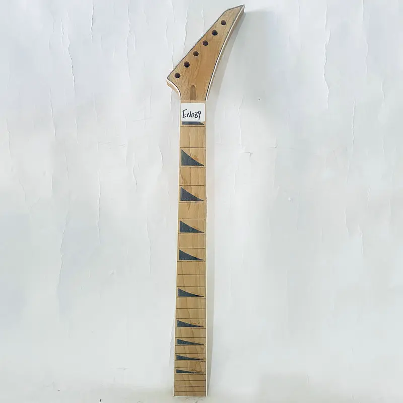EN089 Unfinished Jackson Electric Guitar Neck No Frets No Paints Maple+Maple 24 Frets DIY Replace Parts with Damages