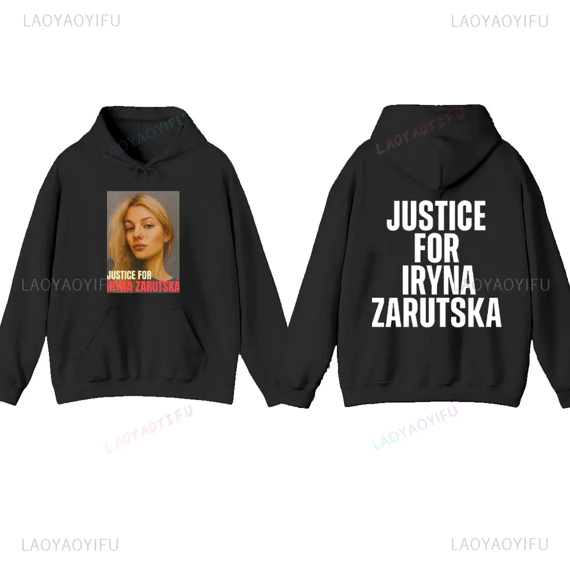 العدالة لـ Iryna Zarutska النساء الرجال هوديي النساء الخالد البلوز قل اسمها هوديس مزق طباعة الخريف والشتاء هودي
