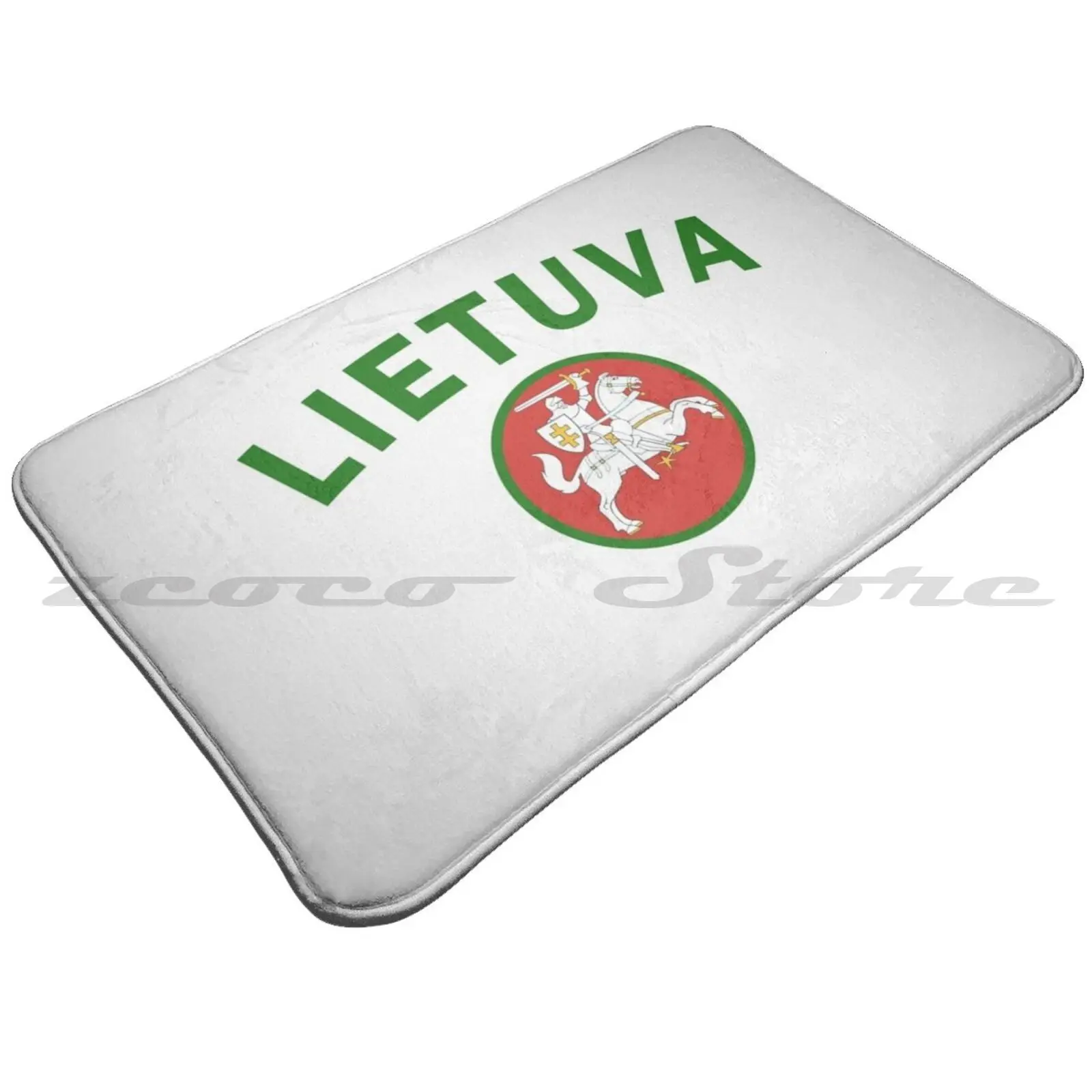 Lithuania Retro Uniform Soft Non-Slip Mat Rug Carpet Cushion Lietuva Lithuania Basketball Krepsinis Kaunas Kauno Zalgiris