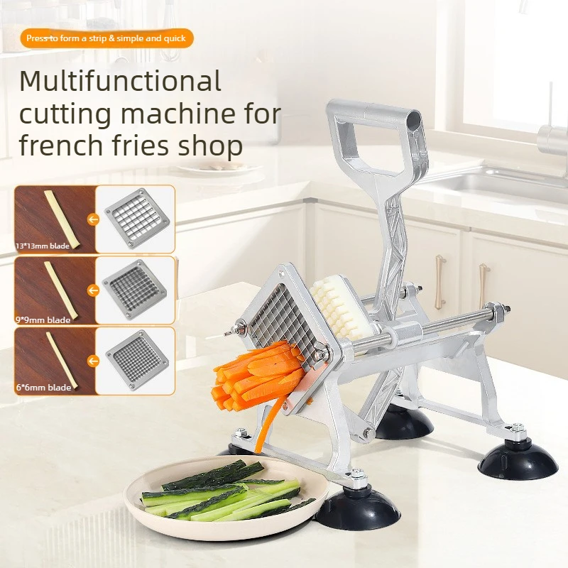 

Commercial Potato French Fry Cutter Multifunctional Vegetable Slicer Cucumber Radish Strip Cutting Machine