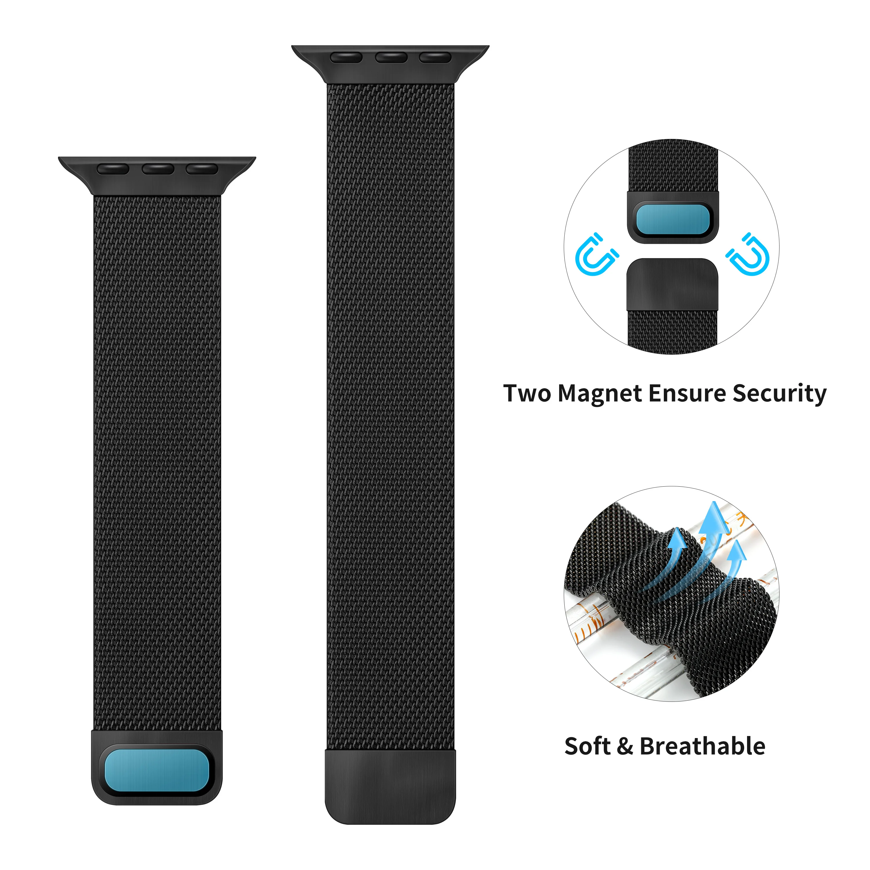 Metal Milanese Loop Strap For Apple Watch 49mm 45mm 44mm 42mm 41mm 40mm 38mm Magnetic Bracelet iWatch Ultra 8 7 6 5 4 3 SE Band