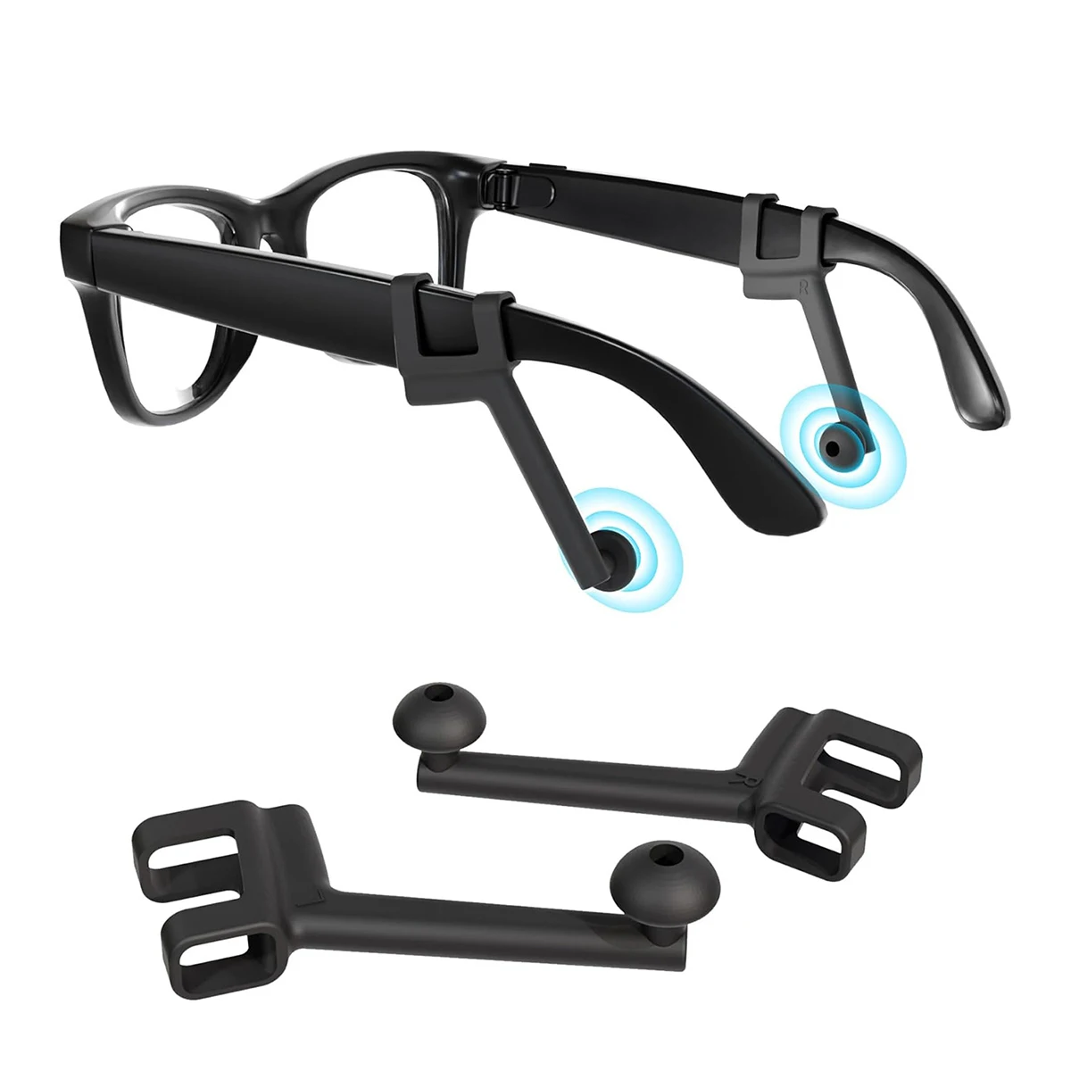 Privacy Ear Tips Silicone Amplifiers for Ray Ban Meta Gen1 Gen2 Wayfarer Skyler Headliner Smart Glasses Outdoor Cycling Wind Noi