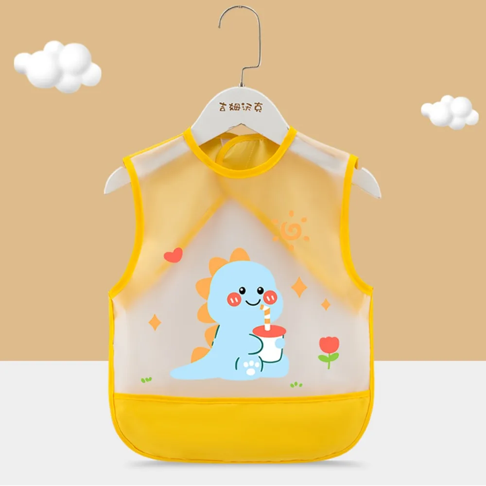 Cartoon Pattern Eating Bibs Bear Rabbits Waterproof Children Apron Washable Sleeveless Children Protective Clothing Children