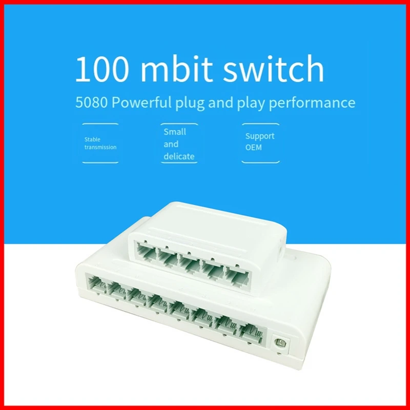 Data Switch,Network Hub,Desktop Ethernet Splitter,Plug & Play Shielded Ports Fanless Quiet