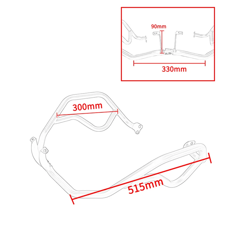 Braket kotak samping tiga kotak untuk motor, braket kotak samping baja, Bar tabrakan untuk Triumph Tiger 900, semua model 20 +