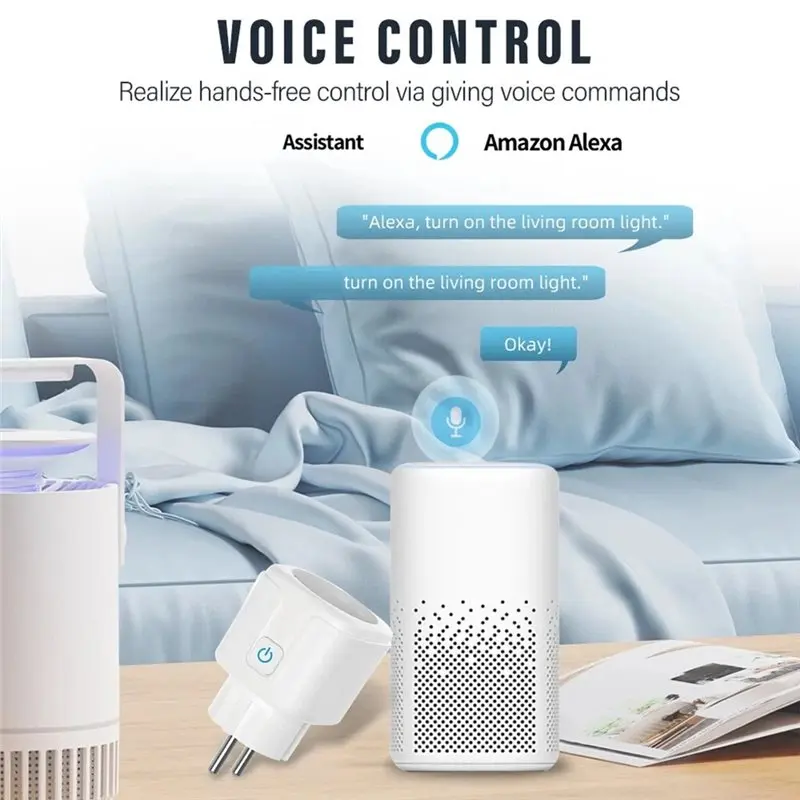 ABGG-Tuya Wifi Smart Plug 16A EU Socket With Power Monitoring Timing Function Voice Control Via Tuya For Alexa Googlehome(EU) EU