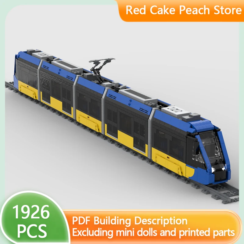 City Car Model MOC Building Bricks 8000 Railway Light Rail Tram Modular Technology Gifts Holiday Assemble Children Toys Suit