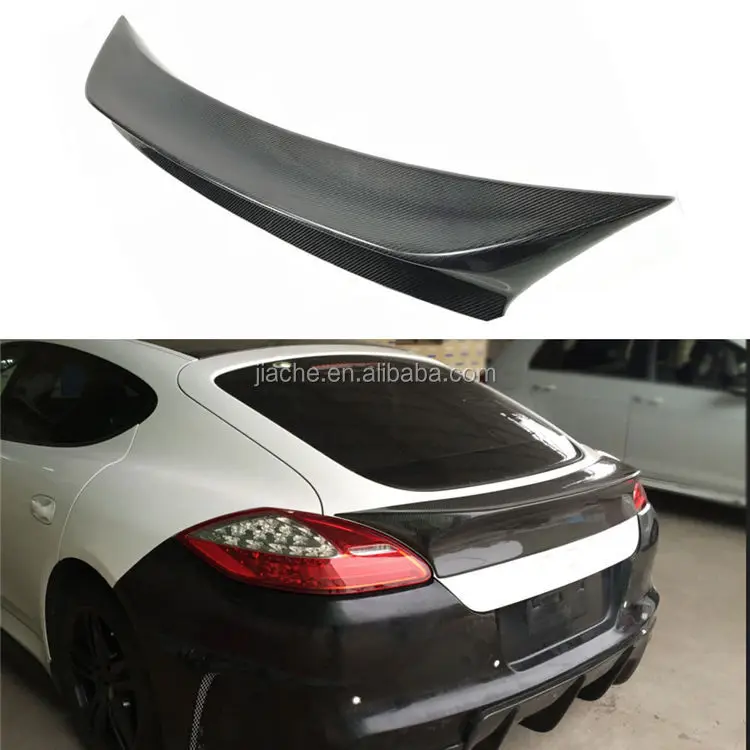 Sayap Spoiler Bagasi Belakang Mobil Serat Karbon untuk Porsche Panamera S 970.1 2009-2013 Stiker Trim Boot FRP Gaya VRT