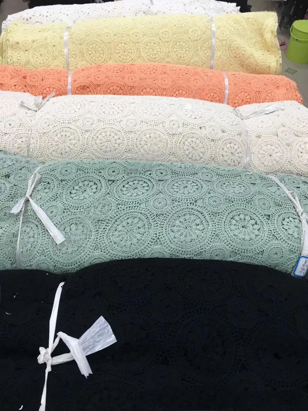 Circle Cotton Threads Water-soluble Guipure Lace Rope Embroidery Rope Embroidery Hollow Dress Embroidery Crochet Lace Fabric