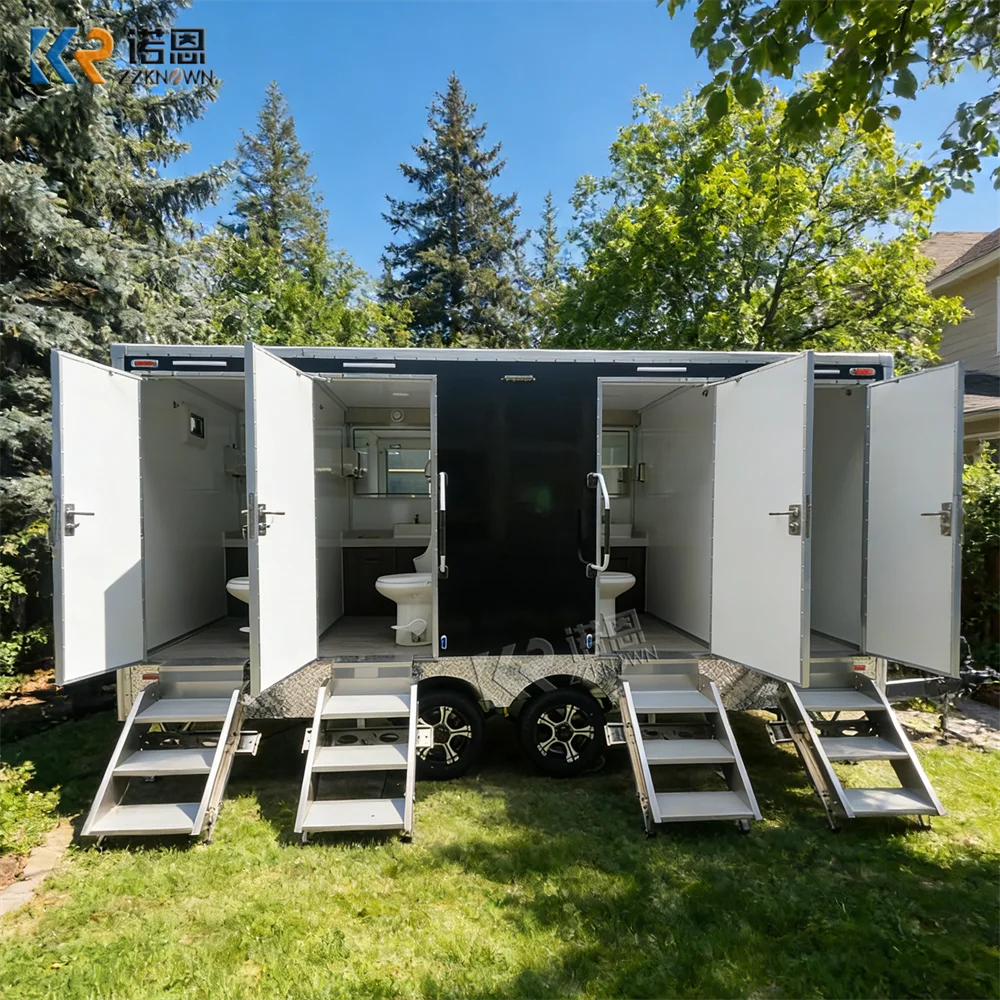 Low Price Outdoor Prefab Mobile Shower Room Luxury Bathroom Restroom Trailer Portable Commercial Bathroom Toilet Trailer