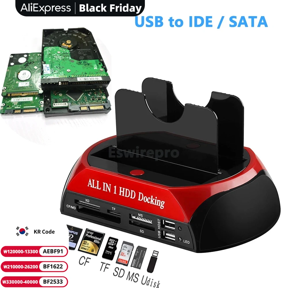 USB To Sata IDE HDD With Card Reader USB Hard Disk Driver Docking Station External Enclosure Hd Externo SSD to USB BOX