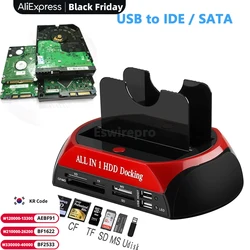 카드 리더기가 있는 USB to Sata IDE HDD, USB 하드 디스크 드라이버 도킹 스테이션, 외부 인클로저, Hd Externo SSD to USB BOX