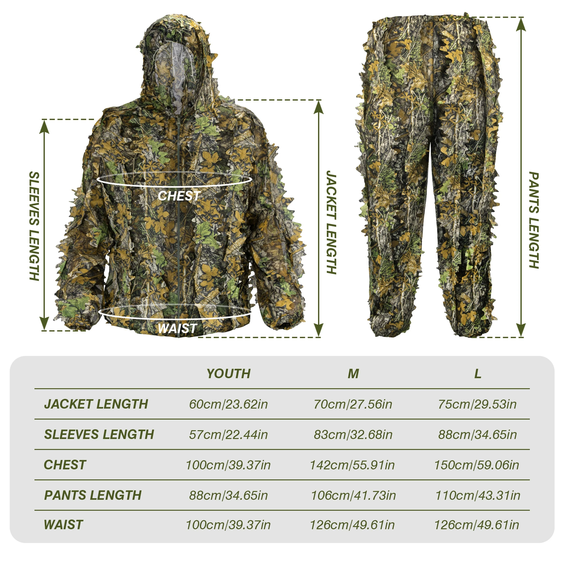 ชุดพรางลายใบไม้ 3 มิติ ระบายอา - Outdoor Hunting Photography บทวิจารณ์และราคา