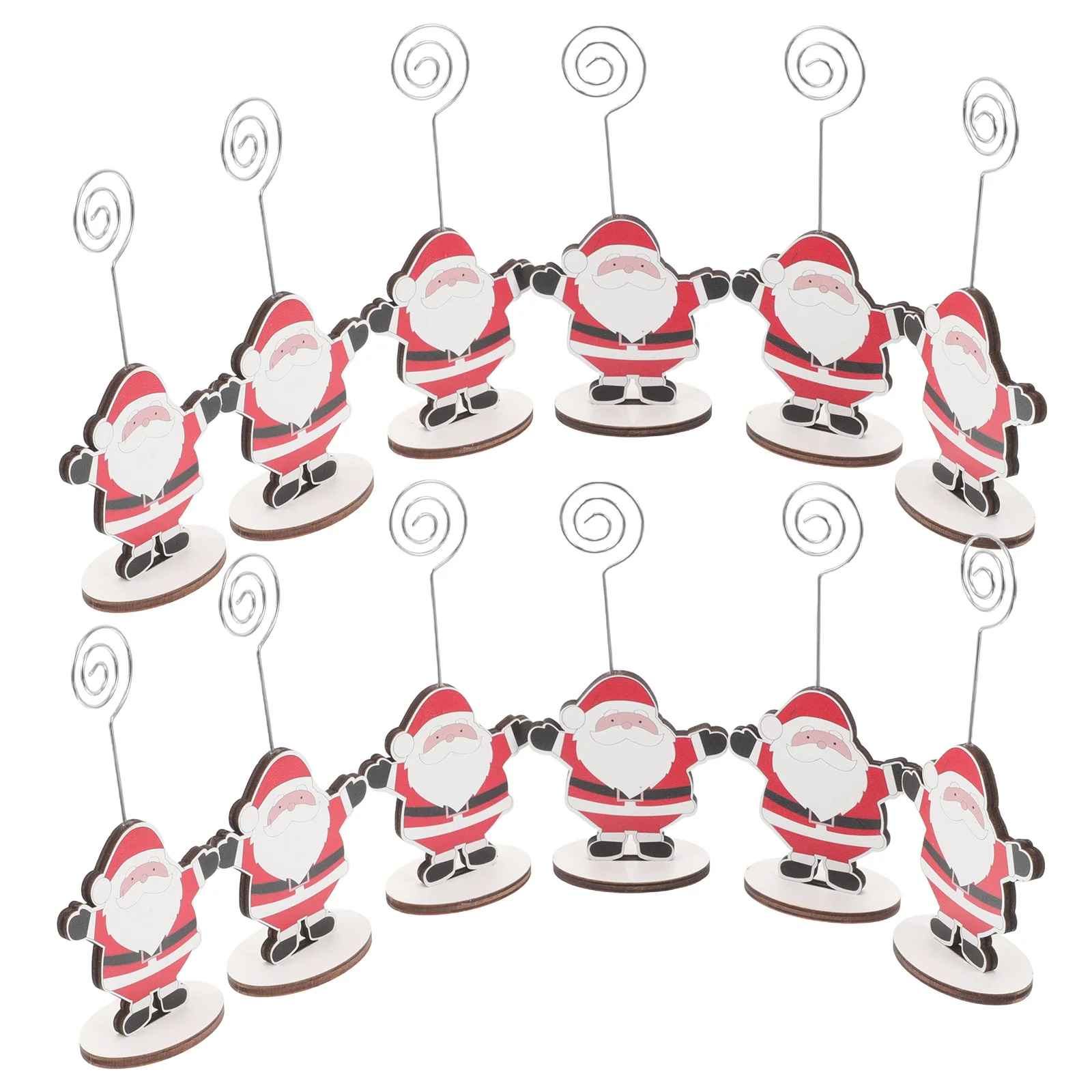 

12Pcs Christmas Desktop Note Clip Santa Pattern Photo Holder Perfect for Cards Messages Xmas Party Decoration Office Home