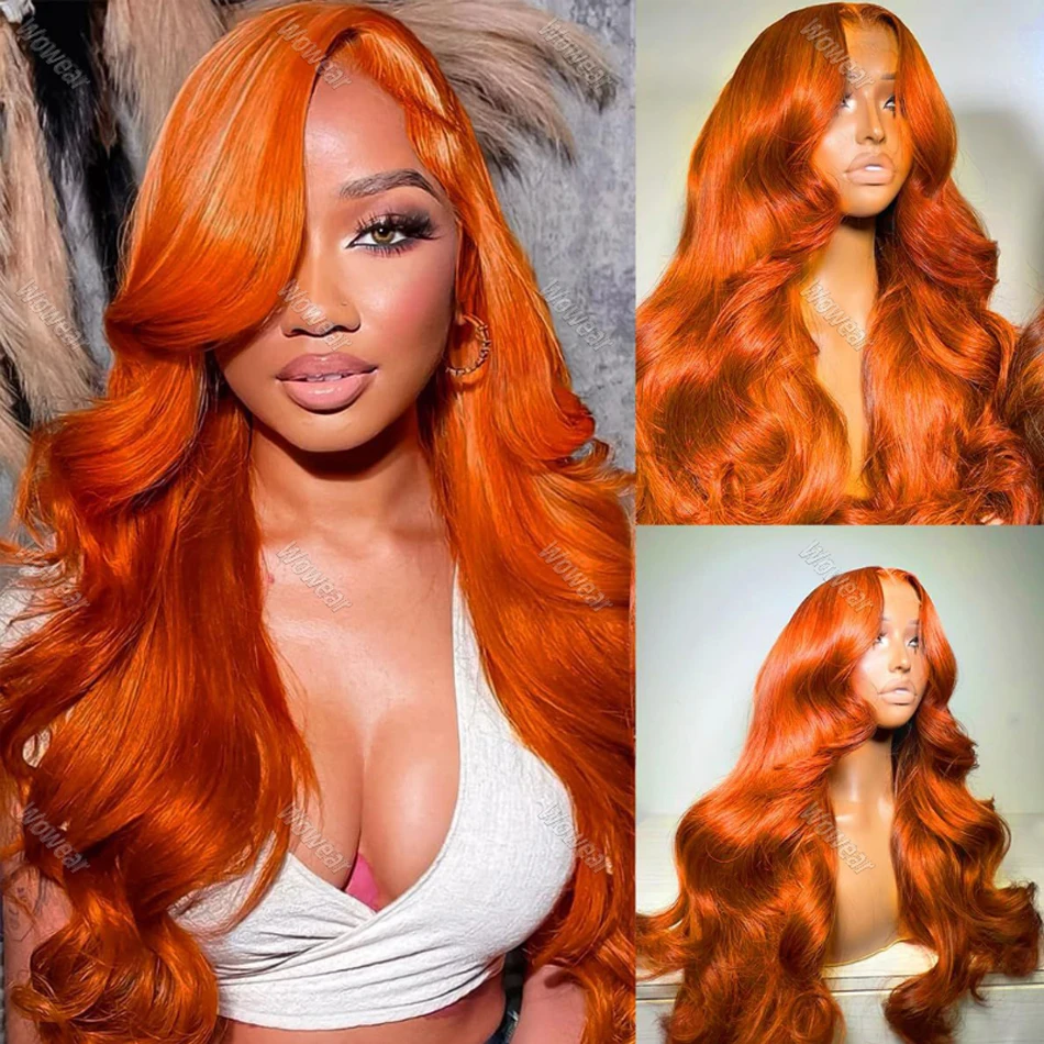 

Парики Ginger Body Wave 13x4 13x6 HD с прозрачной кружевной передней частью, 100% натуральные бразильские человеческие волосы, фронтальные парики