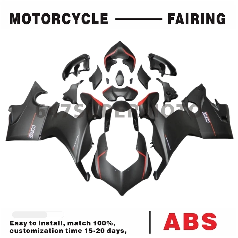 Matte black red lines Complete Fairing set for  Panigale V4 / V4S / V4R 2018 - 2021